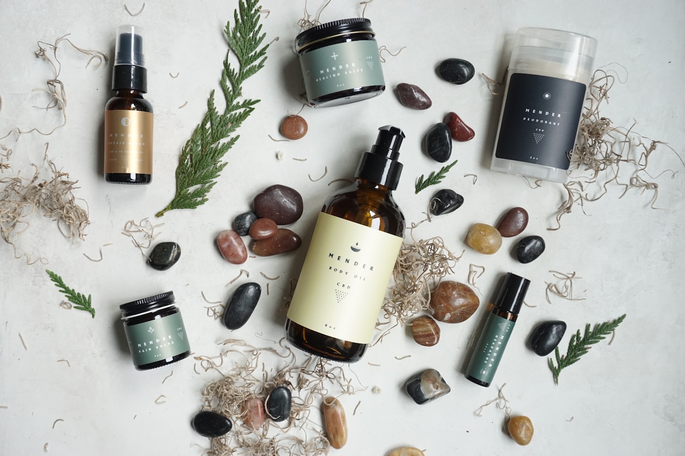 Professional skincare products arranged elegantly